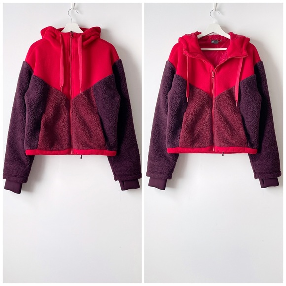 gap fit  sherpa fleece hooded jacket m tall - Picture 3 of 16